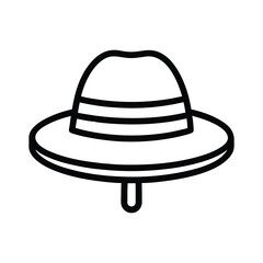 Safari Hat Man Shadow Flat Illustration in Minimal Style

