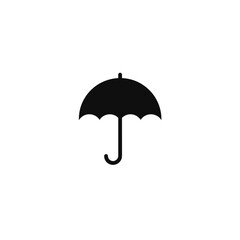 Black umbrella silhouette on white background  