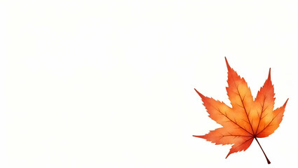 Fototapeta premium Isolated Rustic Watercolor Autumn Leaves Clipart for Cozy Seasonal Designs - Perfect for Warm Fall Themes in Photo Stock with Empty Space