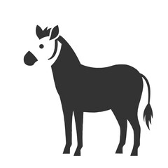 Zebra Flat Illustration in Minimal Style with Simple Shadow