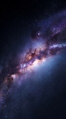 Fototapeta premium Vibrant Milky Way Galaxy at Night with Purple and Blue Hues