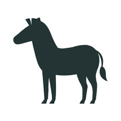 Zebra Flat Illustration in Minimal Style with Simple Shadow