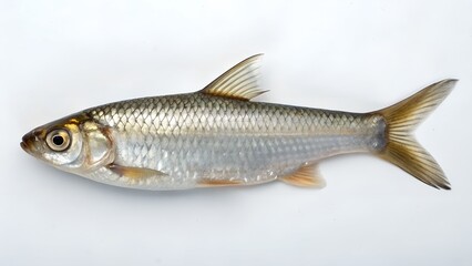 Naklejka premium Isolated Burrhead Shiner on White Background – Scientific Fish Illustration