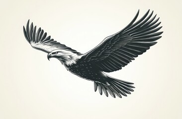 Fototapeta premium A graphic illustration of a majestic bird in flight.