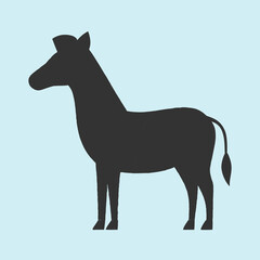 Zebra Flat Illustration in Minimal Style with Simple Shadow