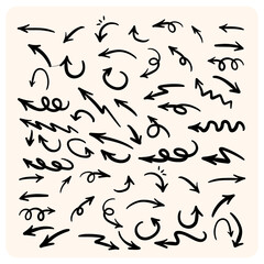 Hand-Drawn Curved Arrow Doodles and Directional Pointers