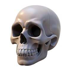 Obraz premium Detailed 3D Model of a Human Skull Front and Side Views