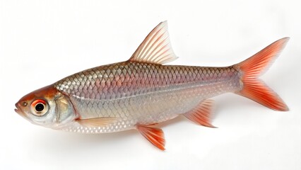 Fototapeta premium Cherryfin Shiner Fish Isolated on White Background