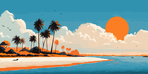 summer clipart, summer banner, summer, summer poster, cute summer, summer silhouette, beach banner, beach poster, water, sea, beach, kayak, boat, sport, summer, canoe, people, vacation, ocean, fun, ve