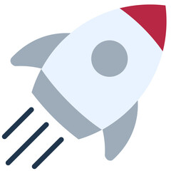 Rocket Icon, Flat Design Icon Symbol, Education School Icon.