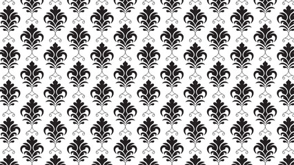 Classic Black and White Floral Pattern Background for Timeless Wallpaper and Fabric Design