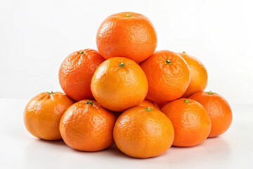 Pile of fresh oranges isolated on transparent background