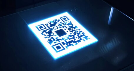 qr code on digital screen - Powered by Adobe