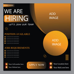 We Are Hiring  social media poster design vector templates