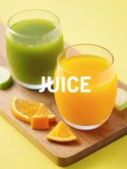 Refreshing Fruit Juices Orange and Green Vegetable Blend, Perfect for a Healthy Lifestyle