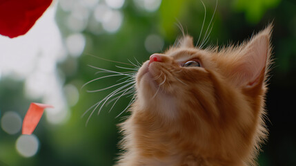 Cat with split fur and eyes