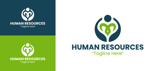 Professional Human Resources Logo with Green and Blue for Corporate Branding