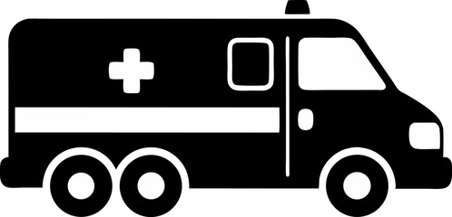 Ambulance Vehicle Silhouette Vector Illustration 