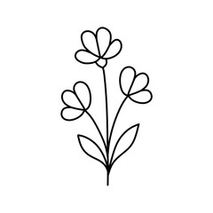 Flower line vector illustration