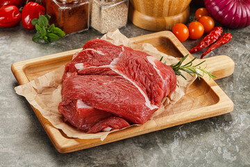Raw beef meat piece for cooking