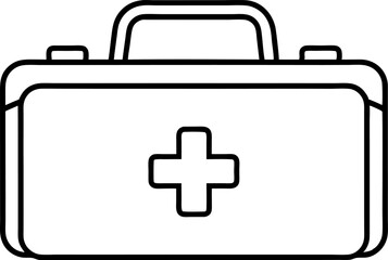 Obraz premium First Aid Kit Line Art Vector Illustration 