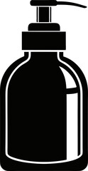 H Sanitizer Bottle Silhouette Vector Illustration