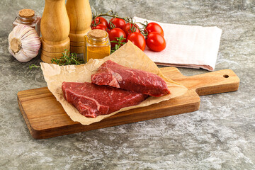 Raw marble uncooked beef steak