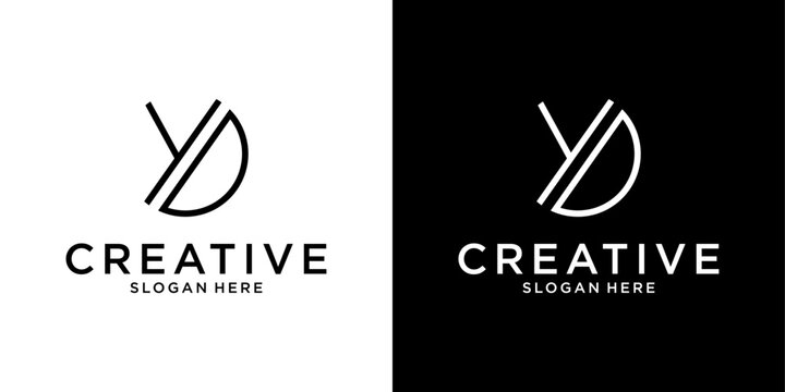 YD or DY initial letter logo design vector template