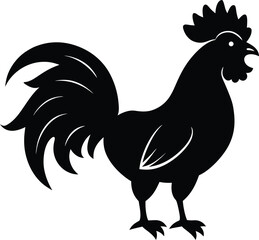 Bold vector art of rooster head silhouette perfect for product packaging