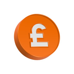 Pound sterling icon 3d rendering