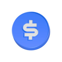 dollar sign coin 3d rendering