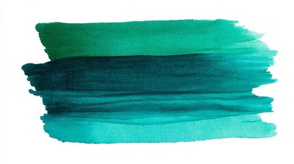 Fototapeta premium Abstract Teal Watercolor Wash, Isolated on White Background, Watercolor Painting, Texture , Green, Aqua