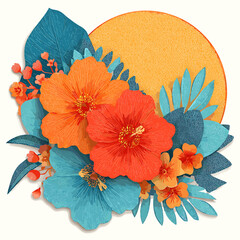 wreath, frame, summer banner, summer frame, summer cute, flower, frame, nature, rose, floral, flowers, plant, leaf, spring, decoration, illustration, vector, red, beauty, card, summer, blossom, bloom,