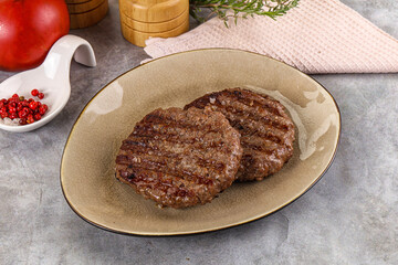 Grilled beef burger cutlet minced meat