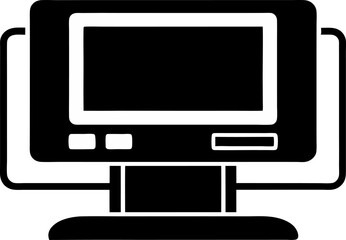 Hospital Monitor Screen Silhouette Vector Illustration