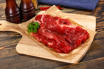 Raw beef meat piece for cooking