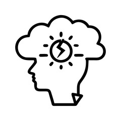 Brainstorming mind icon on transparent background for web and graphic design