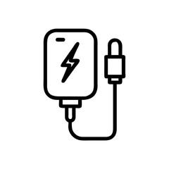 Charging device icon on transparent background for web and graphic design