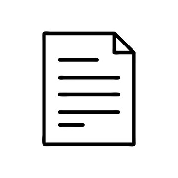 Basic document icon on transparent background for web and graphic design