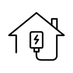 Home charging station icon on transparent background for web and graphic design