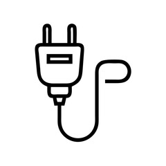 Plug with cable icon on transparent background for web and graphic design