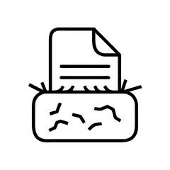 Shredded document security icon on transparent background for web and graphic design