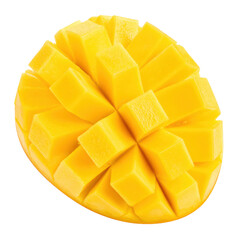 sliced mango on white background
