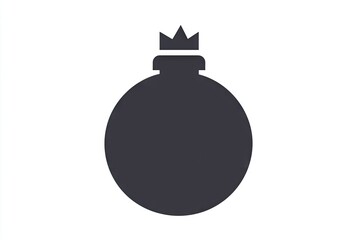 Silhouetted bomb with crown graphic design.
