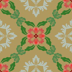 Garden Bloom Ornamental Seamless Design for carpet, print, wrap, decorative, illustration, Fabric, Wallpaper, Ceramics. 