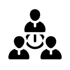 Silhouette team collaboration icon on transparent background for web and graphic design