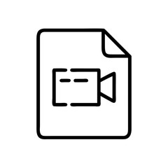 Obraz premium Video file document icon on transparent background for web and graphic design