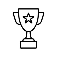 Trophy with star icon on transparent background for web and graphic design
