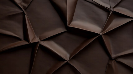 Abstract dark brown folded fabric texture background