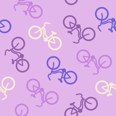 Cute bicycles pattern background vector design